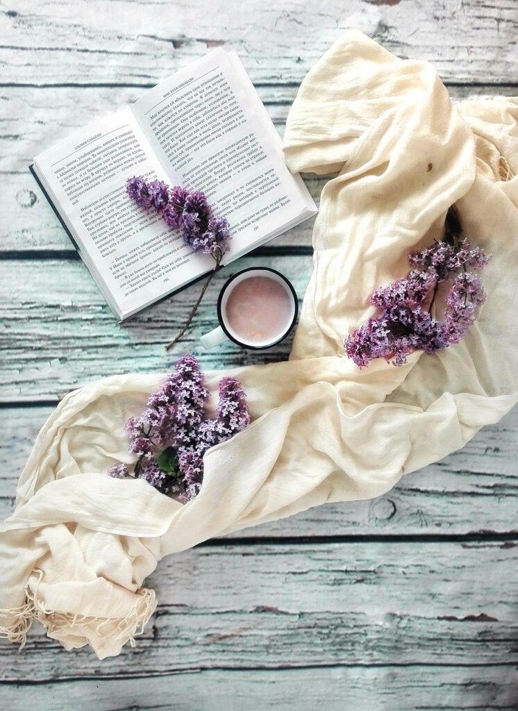 book, lilac, flowers, cocoa, drink, nature, flower background, beautiful flowers, reading, hobby, flower wallpaper, layout